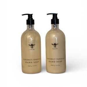 Home & Body Co Lady Bee Coconut Vanilla Hand Soap 2 Pack • 21.5 oz Each • New